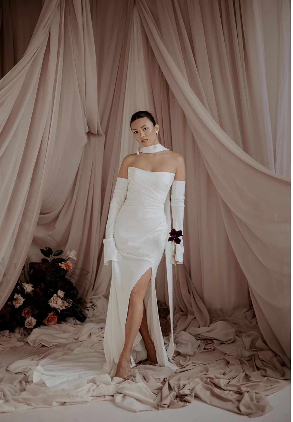 Minimal modern bridal gown